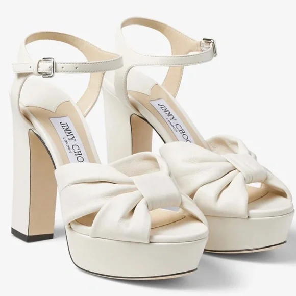 Jimmy Choo Heloise Platform Sandals – Size 37 – Worn Once – PERFECT Bridal Shoe - Picture 10 of 13